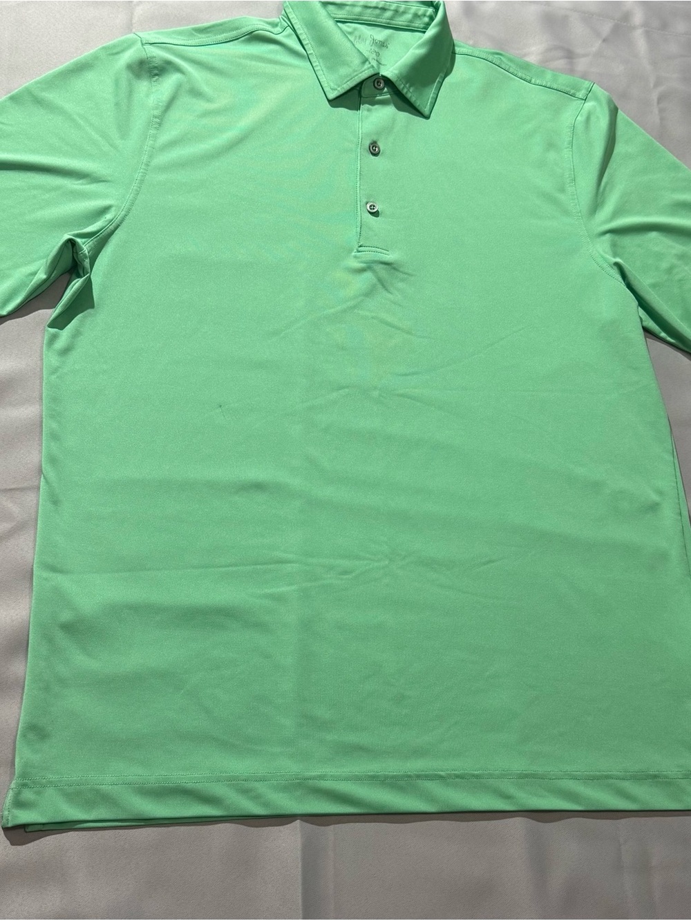 Bobby Jones Mint Green Short-Sleeve Polo with Golf Detail